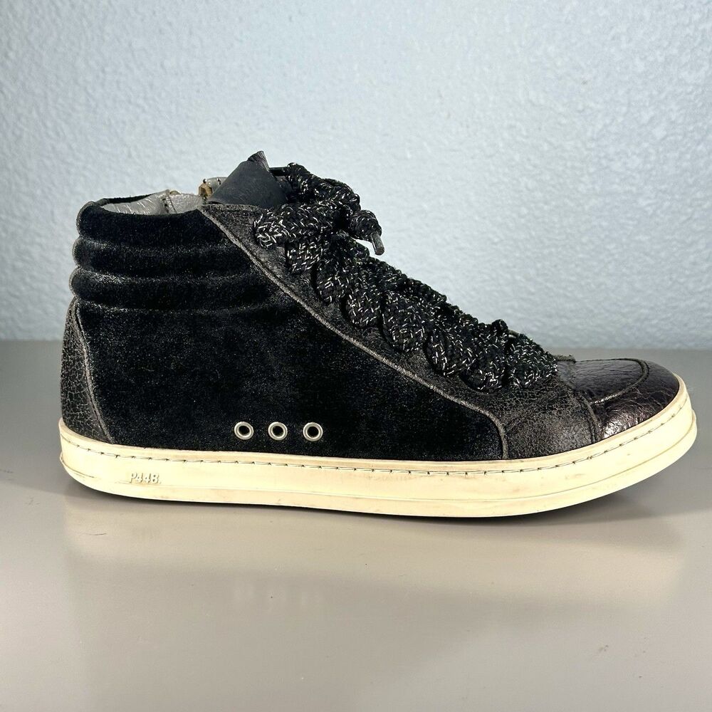 P448 Shoes Womens Size EU 36 / US 6 Black Skate Boster Mid Top Sneaker - Picture 8 of 14